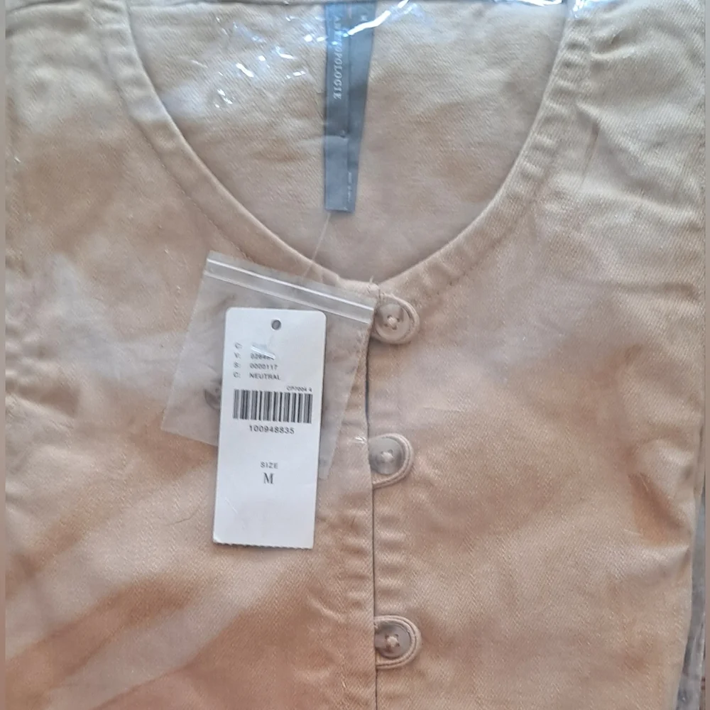 NWT Anthropologie Tan Puff Sleeve Twofer Top